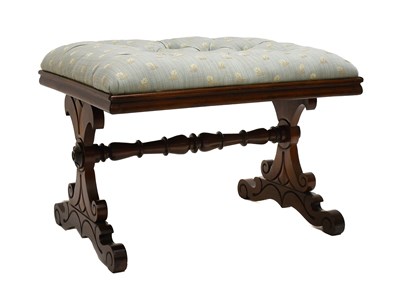 Lot 592 - A Victorian Carved Mahogany X Form Stool, late...