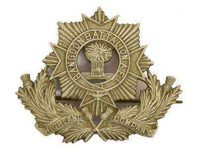 Lot 118 - A Rangoon Battalion A.F.I. Highland Company...