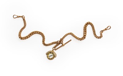 Lot 383 - A 9 Carat Gold Graduated Curb Link Watch Chain,...