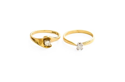 Lot 335 - An 18 Carat Gold Diamond Solitaire Ring, the...