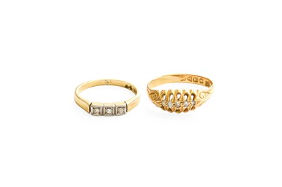 Lot 337 - An 18 Carat Gold Diamond Five Stone Ring, the...
