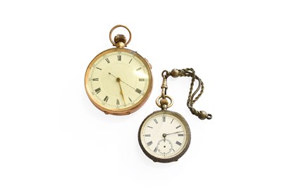 Lot 411 - A 9 Carat Gold Chronograph Pocket Watch, 1915,...