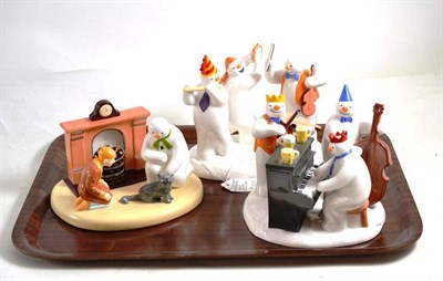 Lot 143 - Three Coalport figures 'The Snowman Collection' comprising: 'All Together Now', 'The Band Plays On'