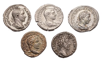 Lot 12 - Assorted Roman Denarii, 5 coins to include:...