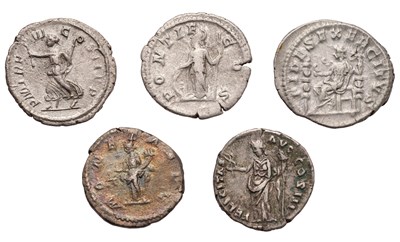 Lot 12 - Assorted Roman Denarii, 5 coins to include:...