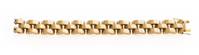 Lot 402 - A 9 Carat Gold Bracelet, made up of curved...