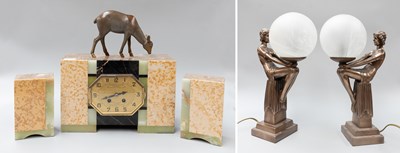 Lot 269 - An Art Deco Marble Striking Mantel Clock...