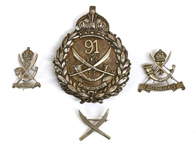 Lot 133 - A Pre-1922 Officer's Pouch Belt Plate to 91st...