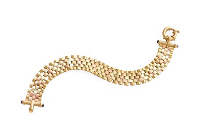 Lot 427 - A 9 Carat Tri-Colour Gold Bracelet, the plain...