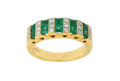 Lot 2256 - An 18 Carat Gold Emerald and Diamond Ring...