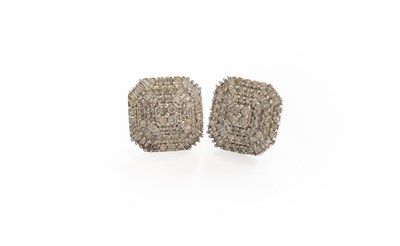 Lot 438 - A Pair of 9 Carat Gold Diamond Cluster...