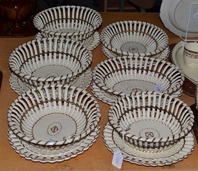 Lot 149 - Six Wedgwood basketware dishes and stands (damages)