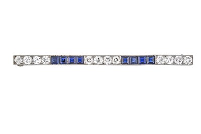Lot 2308 - A Synthetic Sapphire and Diamond Brooch...
