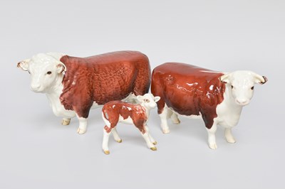 Lot 1128 - Beswick Hereford Cattle Comprising: Bull Ch....