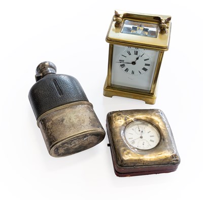 Lot 354 - A Swiss Silver Cased Single Push Chronograph...