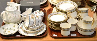 Lot 164 - A standard china tea service and a Spode tea set (on two trays)