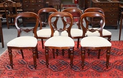 Lot 1259 - A Set of Six Mahogany Reproduction Balloon...