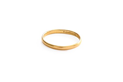 Lot 364 - A 22 Carat Gold Band Ring, finger size O1/2