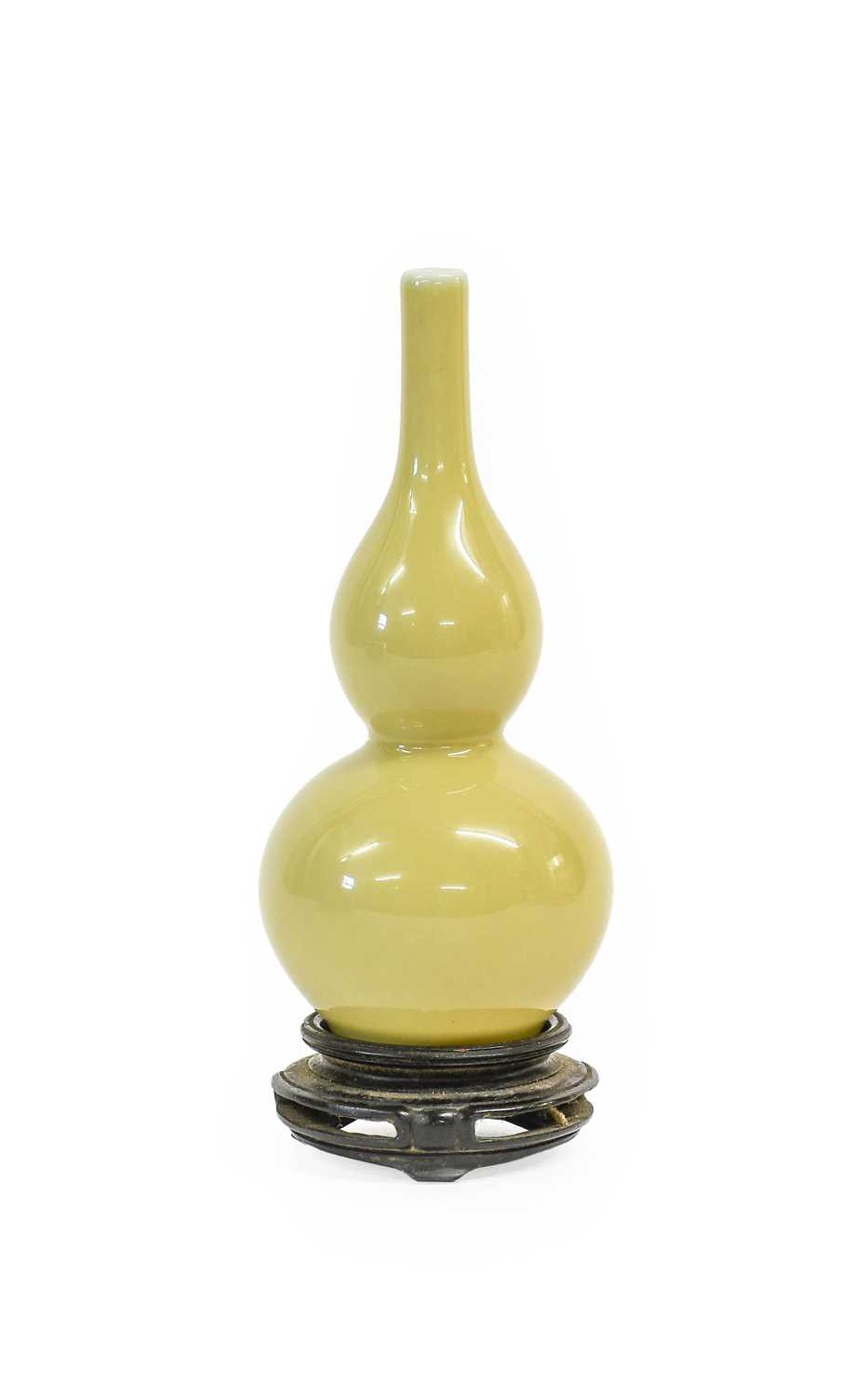 Lot 63 - A Chinese Pale-Yellow-Ground Double Gourd Vase,...
