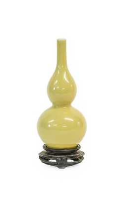 Lot 63 - A Chinese Pale-Yellow-Ground Double Gourd Vase,...