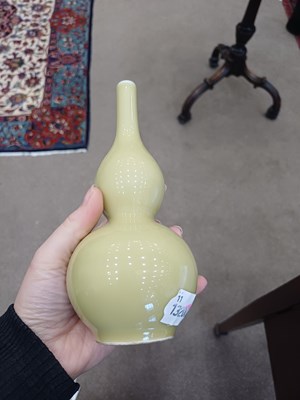 Lot 63 - A Chinese Pale-Yellow-Ground Double Gourd Vase,...
