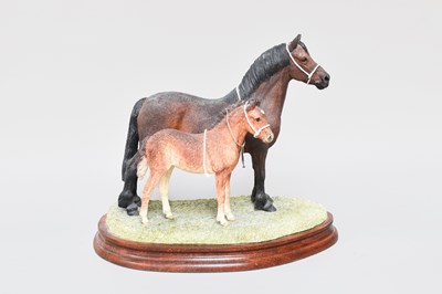 Lot 1046 - Border Fine Arts 'Welsh Cob Mare and Foal'...