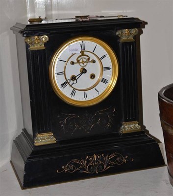 Lot 172 - French black slate clock