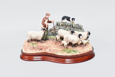 Lot 1063 - Border Fine Arts 'Off the Fell' (Farmer, Sheep...