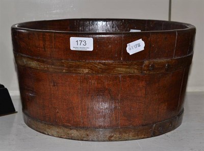 Lot 173 - Oak bound circular tub and a quantity of lustres
