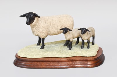 Lot 1076 - Border Fine Arts 'Suffolk Ewe and Lambs'...