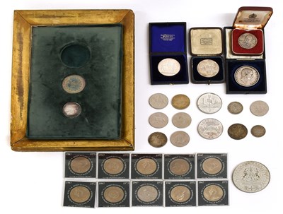 Lot 18 - Five 19th/20th Century Silver Plated Medals,...