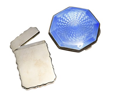 Lot 77 - A George VI Silver and Enamel Compact, by John...