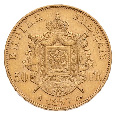 Lot 212 - France, Fifty Francs 1857A, Paris Mint, obv....