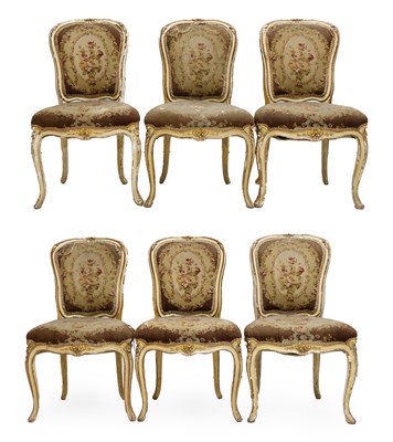 Lot 586 - A Set of Six 19th Century Louis XV-Style Cream...