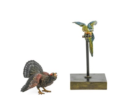 Lot 167 - A Cold Painted Bronze Model of a Capercaillie,...