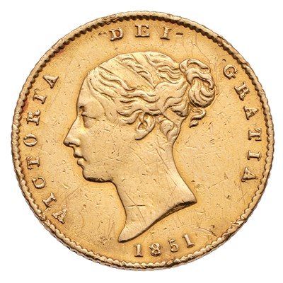 Lot 25 - Victoria, Half Sovereign 1851, (Marsh 425,...