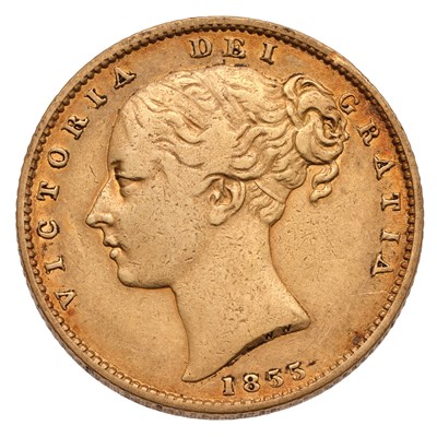 Lot 30 - Victoria, Sovereign 1855, WW incuse on...