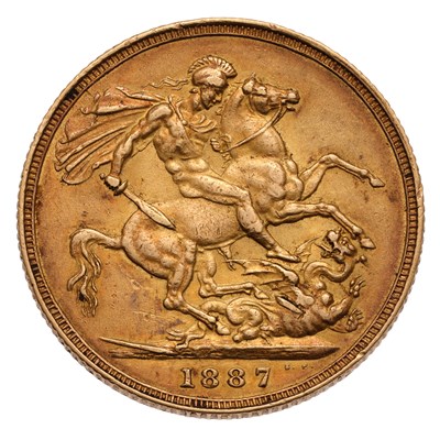 Lot 77 - Victoria, Sovereign 1887, (Marsh, 125D,...