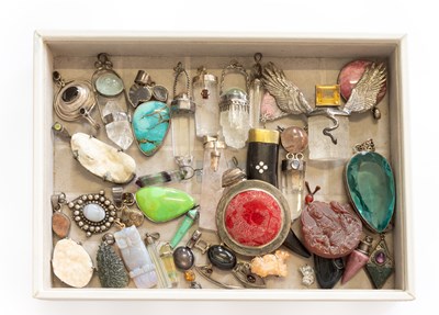 Lot 498 - Thirty-Four Multi-Gem Set Pendants, including...
