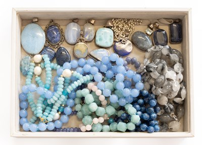 Lot 497 - A Quantity of Silver and White Metal Multi-Gem...