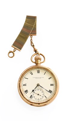 Lot 401 - A 9 Carat Gold Open Faced Waltham Pocket Watch,...