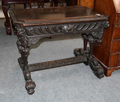 Lot 1268 - A Carved Oak Single Drawer Centre Table, early...
