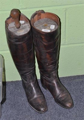 Lot 193 - A pair of hunting boots with trees