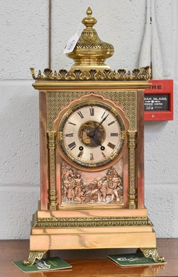 Lot 1302 - A French Brass Striking Mantel Clock, circa...