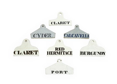 Lot 36 - Five Various Creamware Bin Labels, 19th...