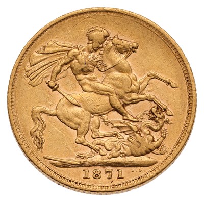Lot 45 - Victoria, Sovereign 1871, St. George and the...