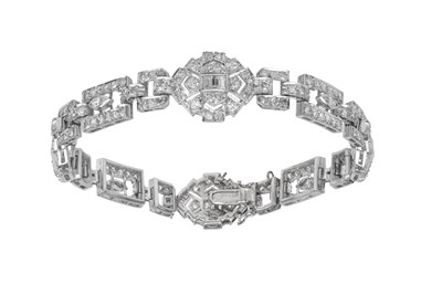 Lot 2320 - An Art Deco Style Diamond Bracelet four...