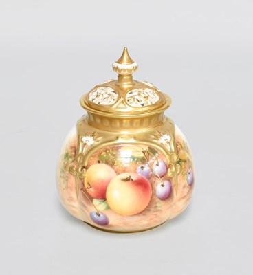 Lot 195 - A Royal Worcester Porcelain Potpourri Jar and...
