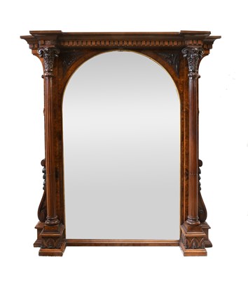 Lot 531 - A Victorian Figured Walnut and Carved...