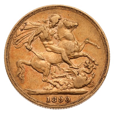 Lot 87 - Victoria, Sovereign 1890, (Marsh 128A,...